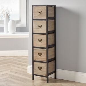 Ebern Designs Stclair Fully Assembled Wooden 5 Drawer Narrow Chest Storage Unit Grey 93cm H X 22cm W X 22cm D Ebern Designs Stclair Fully Assembled Wooden 5 Drawer Narrow Chest Storage Unit Grey 93cm H X 22cm W X 22cm D