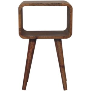 George Oliver Mini Chestnut Curved Open Bedside Oak 50cm H X 30cm W X 25cm D George Oliver Mini Chestnut Curved Open Bedside Oak 50cm H X 30cm W X 25cm D