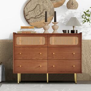 17 Stories Aariyonna 6 - Drawer Chest of Drawers Walnut 90cm H X 120cm W X 40cm D 17 Stories Aariyonna 6 - Drawer Chest of Drawers Walnut 90cm H X 120cm W X 40cm D