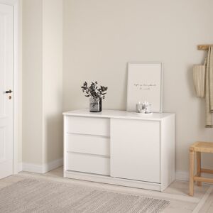 17 Stories Raffo Storage Unit With 1 Sliding Door And 3 Drawers In Jackson Hickory Oak White High Gloss 75.6cm H X 118.9cm W X 50cm D 17 Stories Raffo Storage Unit With 1 Sliding Door And 3 Drawers In Jackson Hickory Oak White High Gloss 75.6cm H X 118.9cm W X 50cm D