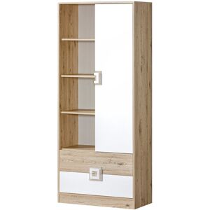 Minio "Nimes 4" wardrobe, light oak / white / light oak color Oak 190cm H X 80cm W X 40cm D Minio "Nimes 4" wardrobe, light oak / white / light oak color Oak 190cm H X 80cm W X 40cm D