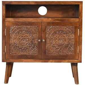 Latitude Vive Tidaholm Solid Wood 2 - Door Accent Cabinet Brown 77cm H X 75cm W X 35cm D Latitude Vive Tidaholm Solid Wood 2 - Door Accent Cabinet Brown 77cm H X 75cm W X 35cm D