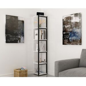 Wade Logan Abshire 180.cm H Stainless Steel Standard Bookcase White/Black 180.3cm H X 33.7cm W X 29.5cm D Wade Logan Abshire 180.cm H Stainless Steel Standard Bookcase White/Black 180.3cm H X 33.7cm W X 29.5cm D