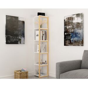 Wade Logan Abshire 180.cm H Stainless Steel Standard Bookcase White/Gold 180.3cm H X 33.7cm W X 29.5cm D Wade Logan Abshire 180.cm H Stainless Steel Standard Bookcase White/Gold 180.3cm H X 33.7cm W X 29.5cm D