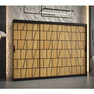 Ebern Designs Maxxine 2 Door Manufactured Wood Wardrobe Matte Black 200cm H x 250cm W x 62cm D Ebern Designs Maxxine 2 Door Manufactured Wood Wardrobe Matte Black 200cm H x 250cm W x 62cm D