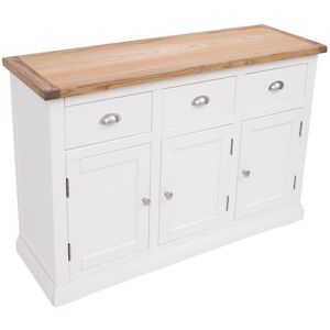 Longshore Tides Valle 120 Cm Wide 3 Drawer Solid Wood Sideboard White/Brown 80cm H X 120cm W X 40cm D Longshore Tides Valle 120 Cm Wide 3 Drawer Solid Wood Sideboard White/Brown 80cm H X 120cm W X 40cm D