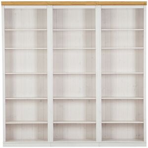 Rosalind Wheeler Demetricia 223cm H x 222cm W Library Bookcase Bookcase Brown/White 223cm H X 222cm W X 34cm D Rosalind Wheeler Demetricia 223cm H x 222cm W Library Bookcase Bookcase Brown/White 223cm H X 222cm W X 34cm D