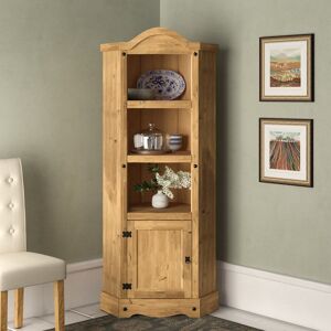 Alpen Home Cowley Corner Display Cabinet Pine 178cm H X 76cm W X 51cm D Alpen Home Cowley Corner Display Cabinet Pine 178cm H X 76cm W X 51cm D