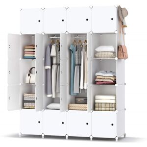 Symple Stuff Portable Wardrobe Foldable Closet With 20 Compartments, Combination Armoire Modular Cabinet Clothes Storage Organizer Shelf With Clothes Hanging Rails 35cm L Symple Stuff Portable Wardrobe Foldable Closet With 20 Compartments, Combination Armoire Modular Cabinet Clothes Storage Organizer Shelf With Clothes Hanging Rails 35cm L