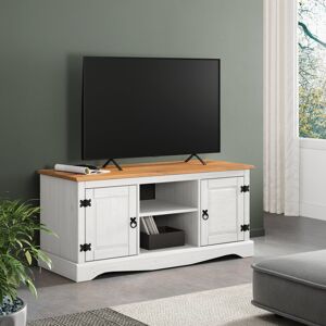 Brambly Cottage Denese White 2 Door Media TV Entertainment Unit White Wood 88" Brambly Cottage Denese White 2 Door Media TV Entertainment Unit White Wood 88"