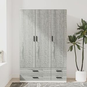 17 Stories 3 Door 4 Drawer Wardrobe Storage Shelf Hanging Wardrobe Modern Furniture White/Ash Grey 180cm H X 108cm W X 48cm D 17 Stories 3 Door 4 Drawer Wardrobe Storage Shelf Hanging Wardrobe Modern Furniture White/Ash Grey 180cm H X 108cm W X 48cm D