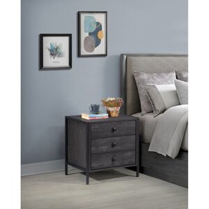 Rio Harrold 3 Drawer Bedside Table Black 53.6cm H X 53.8cm W X 40cm D Rio Harrold 3 Drawer Bedside Table Black 53.6cm H X 53.8cm W X 40cm D