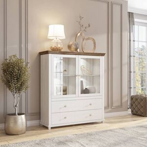Brambly Cottage Lyndsay 46: Elegant Oak Lefkas Display Cabinet Stylish Living Room Storage - W126cm Abisko Ash Brambly Cottage Lyndsay 46: Elegant Oak Lefkas Display Cabinet Stylish Living Room Storage - W126cm Abisko Ash