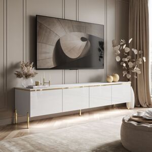 Fairmont Park TV Stand for TVs up to 70" high gloss with LED White 70" Fairmont Park TV Stand for TVs up to 70" high gloss with LED White 70"