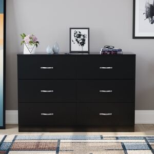 17 Stories Maybery 6 - Drawer Wide Chest of Drawers, Bedroom Dresser & Storage Cabinet Black 80cm H X 120cm W X 40cm D 17 Stories Maybery 6 - Drawer Wide Chest of Drawers, Bedroom Dresser & Storage Cabinet Black 80cm H X 120cm W X 40cm D