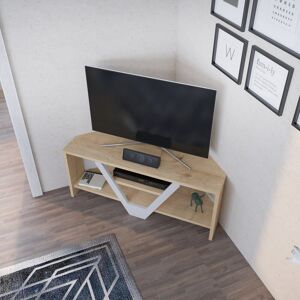 Wade Logan Sigel Corner TV Stand for TVs up to 55" Sapphire Oak/White 90cm Wade Logan Sigel Corner TV Stand for TVs up to 55" Sapphire Oak/White 90cm
