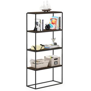 17 Stories Emilda 87.1cm 2 Shelf Shelving Unit Columbia Walnut/Black 17 Stories Emilda 87.1cm 2 Shelf Shelving Unit Columbia Walnut/Black