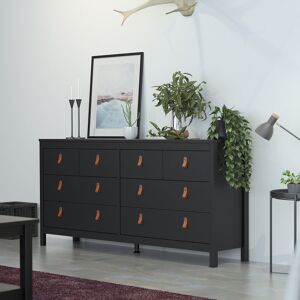 Mercury Finnmark 8 - Drawer Double Dresser Black 79.7cm H X 159.4cm W X 38.4cm D Mercury Finnmark 8 - Drawer Double Dresser Black 79.7cm H X 159.4cm W X 38.4cm D