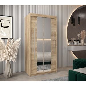Latitude Run Abduh 2 Door Sliding Wardrobe Sonoma Oak 200cm H X 100cm W X 62cm D Latitude Run Abduh 2 Door Sliding Wardrobe Sonoma Oak 200cm H X 100cm W X 62cm D