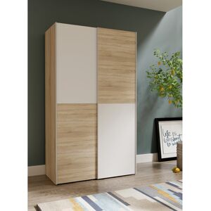 Wade Logan Silvis 2 Door Sliding Wardrobe Sonoma Oak/White 190.5cm H X 120cm W X 61.2cm D Wade Logan Silvis 2 Door Sliding Wardrobe Sonoma Oak/White 190.5cm H X 120cm W X 61.2cm D