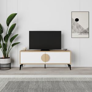George Oliver Setta TV Stand for TVs up to 55" Saphire Oak/White 55" George Oliver Setta TV Stand for TVs up to 55" Saphire Oak/White 55"