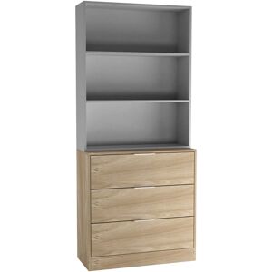 17 Stories Ophe 180 H x 60 W Bookcase Oak/Grey 180cm H X 60cm W X 35cm D 17 Stories Ophe 180 H x 60 W Bookcase Oak/Grey 180cm H X 60cm W X 35cm D