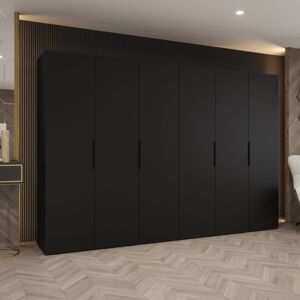 17 Stories Oak Artisan Stojadin I Hinged Door Wardrobe 300cm - Expansive Woodgrain Storage with Timeless Appeal Black 202cm H X 300cm W X 52cm D 17 Stories Oak Artisan Stojadin I Hinged Door Wardrobe 300cm - Expansive Woodgrain Storage with Timeless Appeal Black 202cm H X 300cm W X 52cm D