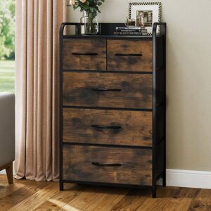 Borough Wharf Amariana 58cm W 5 - Drawer Chest of Drawers Brown 100cm H X 58cm W X 29cm D Borough Wharf Amariana 58cm W 5 - Drawer Chest of Drawers Brown 100cm H X 58cm W X 29cm D