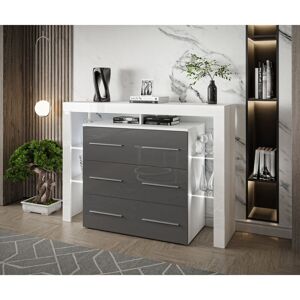 Ivy Bronx Ametra 6 Drawer 140Cm W Tallboy Grey/White 101cm H X 140cm W X 45cm D Ivy Bronx Ametra 6 Drawer 140Cm W Tallboy Grey/White 101cm H X 140cm W X 45cm D