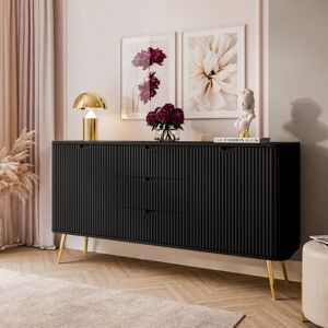 Canora Grey Sideboard Autin 168 cm Black 87cm H X 168cm W X 39cm D Canora Grey Sideboard Autin 168 cm Black 87cm H X 168cm W X 39cm D