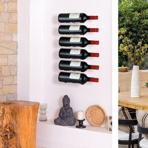 Metro 6 Bottle Wall Mounted Wine Rack,Stainless Steel,Floating And Detachable Design,Silver Silver 56cm H X 15cm W X 10cm D Metro 6 Bottle Wall Mounted Wine Rack,Stainless Steel,Floating And Detachable Design,Silver Silver 56cm H X 15cm W X 10cm D