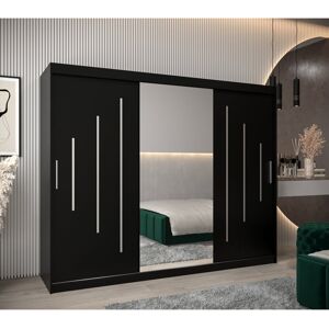Brayden Studio Arryonna 2 Door Manufactured Wood Wardrobe Black 200cm H X 250cm W X 62cm D Brayden Studio Arryonna 2 Door Manufactured Wood Wardrobe Black 200cm H X 250cm W X 62cm D