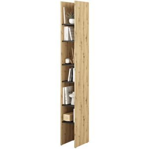 Ebern Designs Moxen 218cm H x 27cm W Standard Bookcase Oak 85.83cm H X 85.83cm W X 15.75cm D Ebern Designs Moxen 218cm H x 27cm W Standard Bookcase Oak 85.83cm H X 85.83cm W X 15.75cm D
