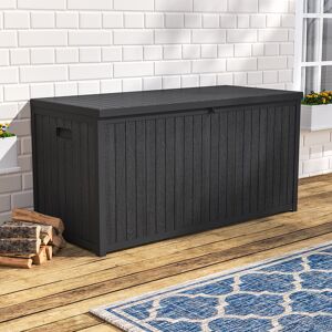 Sol 27 Outdoor Southwest 430L Gallon Water Resistant Plastic Lockable in Black Black 61.5cm H X 125cm W X 56cm D Sol 27 Outdoor Southwest 430L Gallon Water Resistant Plastic Lockable in Black Black 61.5cm H X 125cm W X 56cm D