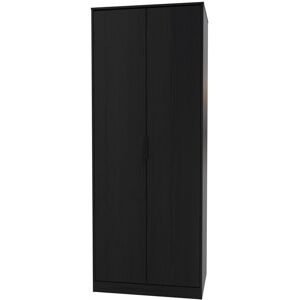Welcome Furniture Fully Assembled 2 Door Wardrobe Black 182.5cm H x 74cm W x 53cm D Welcome Furniture Fully Assembled 2 Door Wardrobe Black 182.5cm H x 74cm W x 53cm D