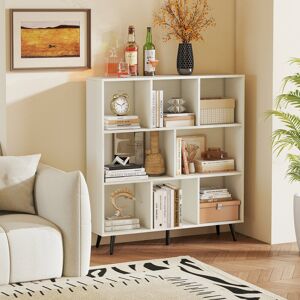 George Oliver 8-Cube Bookcase Mid Century Modern Storage Organizer-White White 107cm H X 100cm W X 24cm D George Oliver 8-Cube Bookcase Mid Century Modern Storage Organizer-White White 107cm H X 100cm W X 24cm D