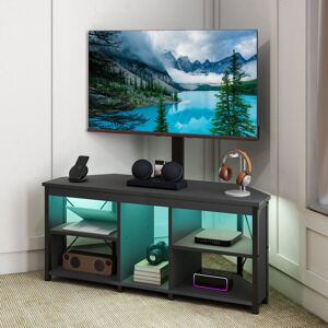Metro 115CM Corner TV Stand Cabinet With TV Installation Bracket, RGB LED Lighting Corner TV Unit For Up To 70 Inch TV Black 70" Metro 115CM Corner TV Stand Cabinet With TV Installation Bracket, RGB LED Lighting Corner TV Unit For Up To 70 Inch TV Black 70"
