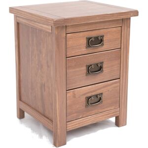 Alpen Home Gibbs 3 Drawer Bedside Table Brown 56cm H X 45cm W X 40cm D Alpen Home Gibbs 3 Drawer Bedside Table Brown 56cm H X 45cm W X 40cm D