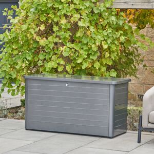 Dakota Fields Chalandra Galvanised Steel Lockable Deck Box with Wheels Grey 78cm H X 134cm W X 62cm D Dakota Fields Chalandra Galvanised Steel Lockable Deck Box with Wheels Grey 78cm H X 134cm W X 62cm D