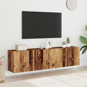 Latitude Run TV Cabinets Wall-Mounted 2 Pcs Old Wood 80cm Latitude Run TV Cabinets Wall-Mounted 2 Pcs Old Wood 80cm