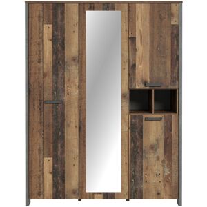 Mercury Lanham 4 Door Wardrobe Brown/Black 204.7cm H X 156.4cm W X 52.3cm D Mercury Lanham 4 Door Wardrobe Brown/Black 204.7cm H X 156.4cm W X 52.3cm D