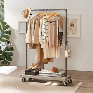 Symple Stuff Industrial Garment Rail On Wheels Rustic Brown Bedroom Furniture Clothes Rack Brown Symple Stuff Industrial Garment Rail On Wheels Rustic Brown Bedroom Furniture Clothes Rack Brown