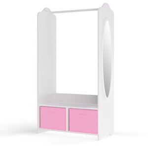 Harriet Bee Kyte Kids MDF Wooden Hanging Clothes Rail Wardrobe Storage Shelves Light Pink 62.5cm L Harriet Bee Kyte Kids MDF Wooden Hanging Clothes Rail Wardrobe Storage Shelves Light Pink 62.5cm L