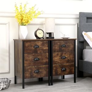 Borough Wharf Alfarata 3 Drawer Bedside Table Rustic Brown;Rustic Brown 61cm H X 40cm W X 35cm D Borough Wharf Alfarata 3 Drawer Bedside Table Rustic Brown;Rustic Brown 61cm H X 40cm W X 35cm D