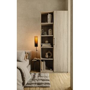 HomeHub VILLME - Minimalist design bookcase - 1 door + 10 shelves - 80x30x182 cm - Storage unit Wood 182cm H X 30cm W X 80cm D HomeHub VILLME - Minimalist design bookcase - 1 door + 10 shelves - 80x30x182 cm - Storage unit Wood 182cm H X 30cm W X 80cm D