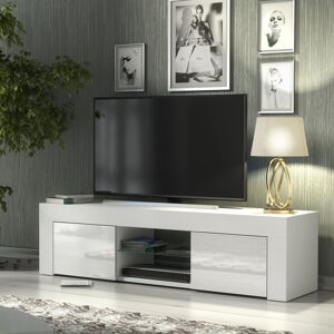 Metro 130cm Tv Unit - Sideboard Cabinet With High Gloss Doors For Living Room White 48" Metro 130cm Tv Unit - Sideboard Cabinet With High Gloss Doors For Living Room White 48"