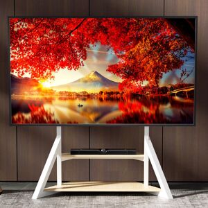 Borough Wharf Camela TV Stand for TVs up to 100" White/Oak 88" Borough Wharf Camela TV Stand for TVs up to 100" White/Oak 88"