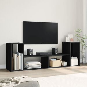 17 Stories Vidaxl TV Cabinets 2 Pcs Black 100X30x50 Cm Engineered Wood Black 75cm W 17 Stories Vidaxl TV Cabinets 2 Pcs Black 100X30x50 Cm Engineered Wood Black 75cm W
