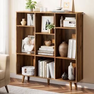 George Oliver Yadira Bookcase 108cm x 100cm Anti-Tipping Cube Bookcase With 3 Height-Adjustable Shelves Brown 108cm H X 100cm W X 24.5cm D George Oliver Yadira Bookcase 108cm x 100cm Anti-Tipping Cube Bookcase With 3 Height-Adjustable Shelves Brown 108cm H X 100cm W X 24.5cm D