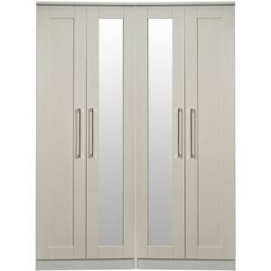 Rosalind Wheeler Fully Assembled 4 Door Wardrobe Kashmir Painted Wood 197cm H X 148cm W X 53cm D Rosalind Wheeler Fully Assembled 4 Door Wardrobe Kashmir Painted Wood 197cm H X 148cm W X 53cm D